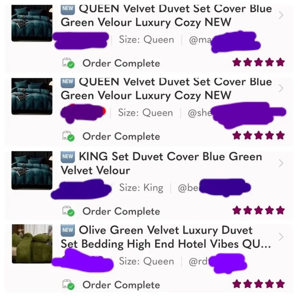 🆕 Blue Velvet Duvet Set King Luxury Hotel Vibes Cozy Bedding